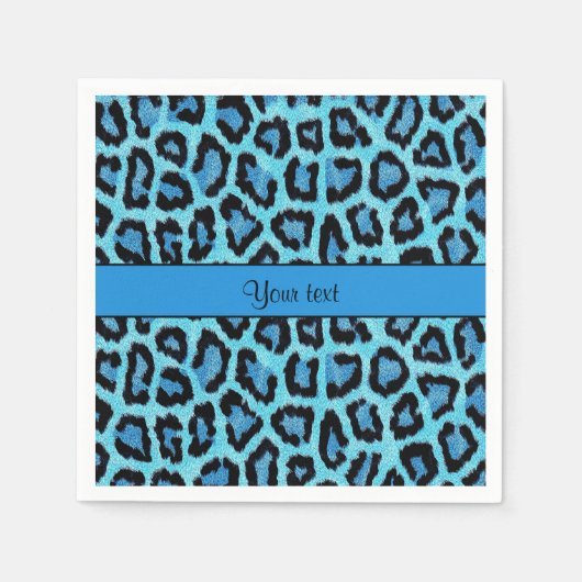 Blue Leopard Print Serviette (Vorderseite)