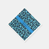 Blue Leopard Print Serviette (Ecke)