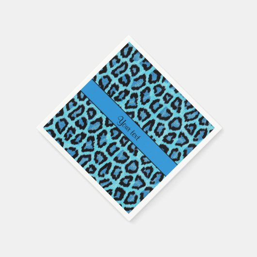 Blue Leopard Print Serviette (Ecke)