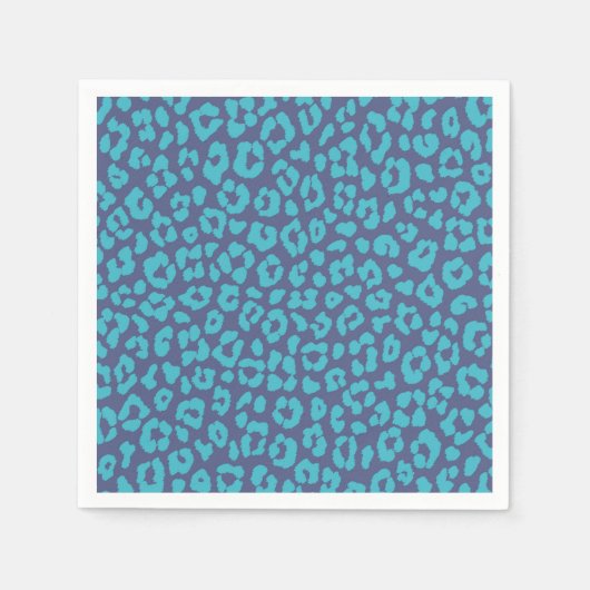 Blue Leopard Print Serviette (Vorderseite)