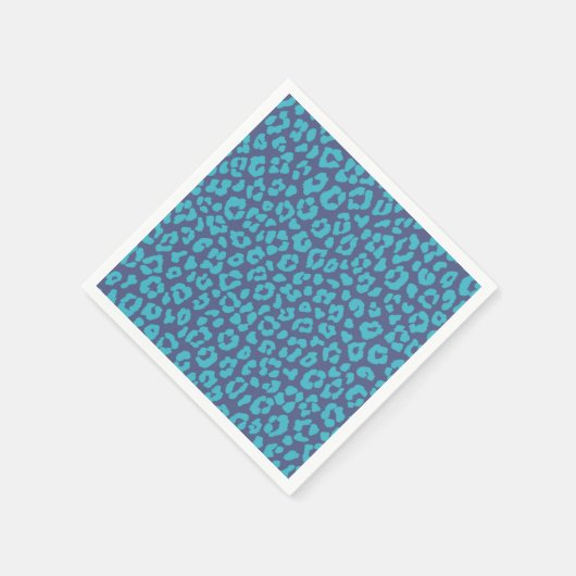 Blue Leopard Print Serviette (Ecke)