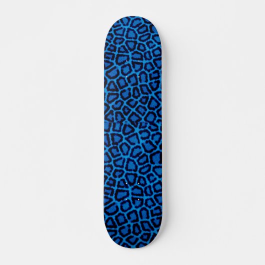 Blue Leopard Print Skateboard (Vorne)