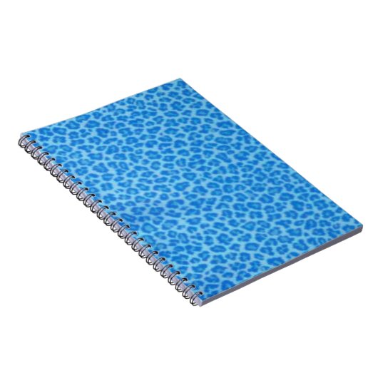 Blue Leopard Print Spiral Notebook Notizblock (Rechte Seite)