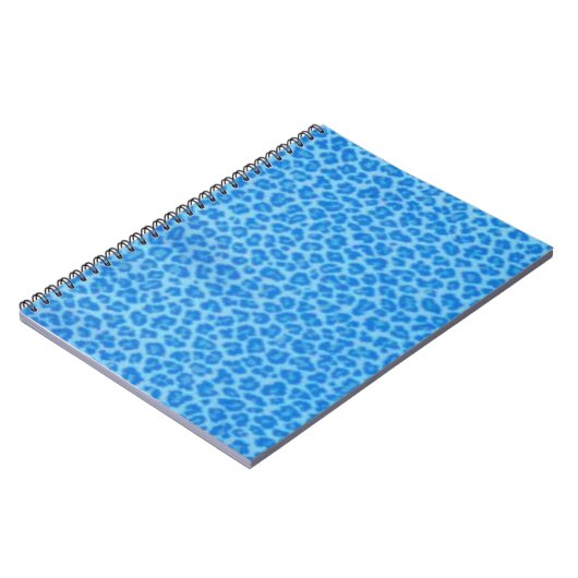 Blue Leopard Print Spiral Notebook Notizblock (Linke Seite)