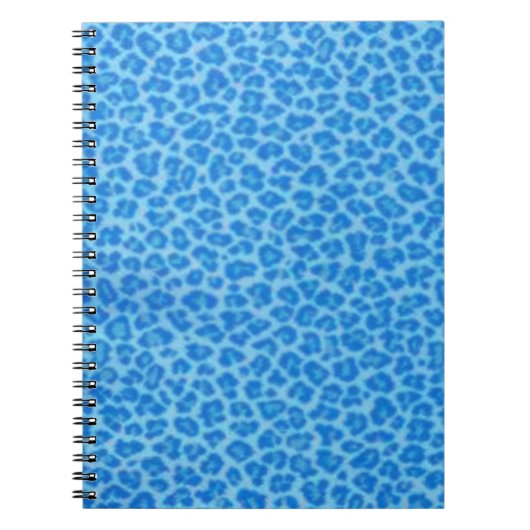 Blue Leopard Print Spiral Notebook Notizblock (Vorderseite)