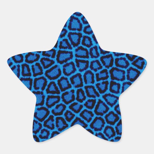 Blue Leopard Print Stern-Aufkleber (Vorderseite)