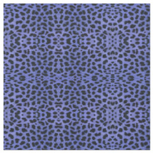 Blue Leopard Print Stoff