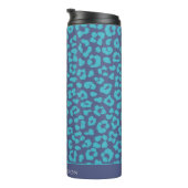 Blue Leopard Print Thermosbecher (Nach rechts gedreht)