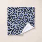 Blue Leopard Print Trendy Chic Bath Handtuch Set (Waschlappen)