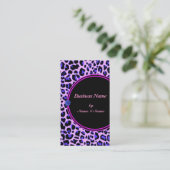 Blue Leopard Print Visitenkarte (Stehend Vorderseite)