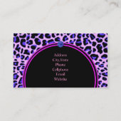 Blue Leopard Print Visitenkarte (Rückseite)