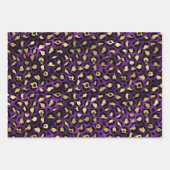 Blue Leopard Print with Gold Tropical Leaves Geschenkpapier Set (Vorderseite 3)
