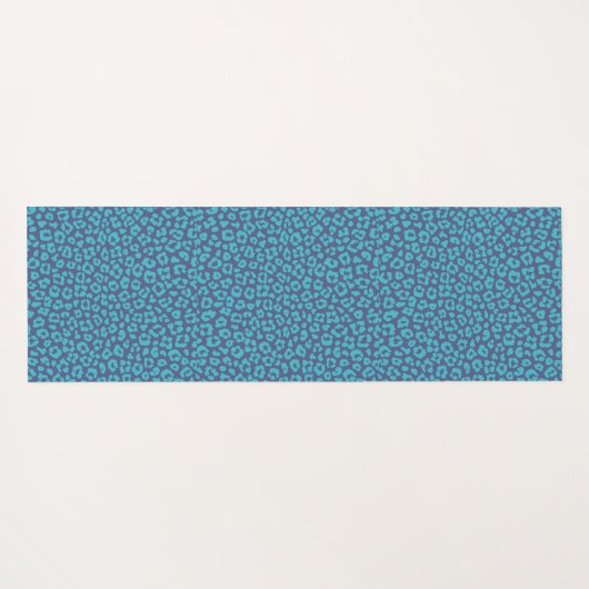 Blue Leopard Print Yogamatte (Rückseite (Horizontal))