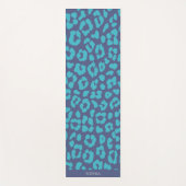 Blue Leopard Print Yogamatte (Vorderseite)
