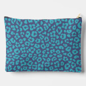 Blue Leopard Print Zubehörtasche (Rückseite)