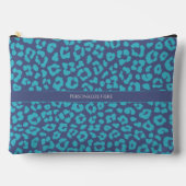 Blue Leopard Print Zubehörtasche (Vorderseite)
