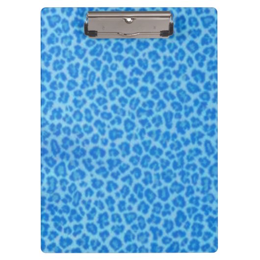 Blue Leopard Skin Clipboard Klemmbrett (Vorderseite)
