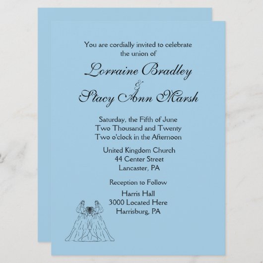 Blue Lesbian Einladung (Vorne/Hinten)