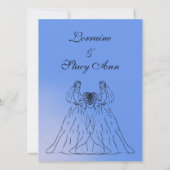 Blue Lesbian Hochzeitseinladung Einladung (Rückseite)