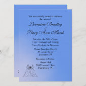 Blue Lesbian Hochzeitseinladung Einladung (Vorne/Hinten)