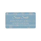 Blue Let it Snow Adressaufkleber (Vorne)