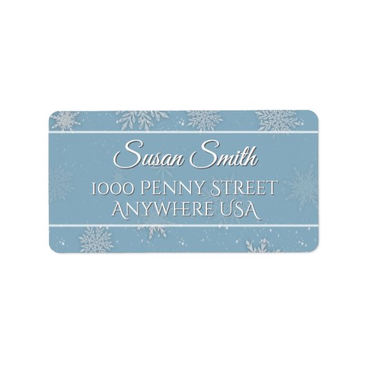 Blue Let it Snow Adressaufkleber (Vorne)