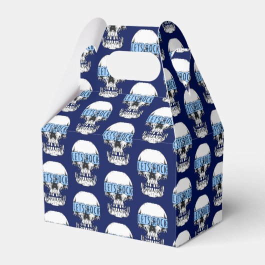Blue Let's Rock Skull Geschenkschachtel (Rückseite)