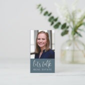 Blue Let's Talk Real Anwesen Beruflich Visitenkarte (Stehend Vorderseite)