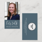 Blue Let's Talk Real Anwesen Beruflich Visitenkarte (Vorne/Hinten)