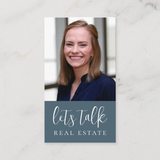 Blue Let's Talk Real Anwesen Beruflich Visitenkarte (Vorderseite)