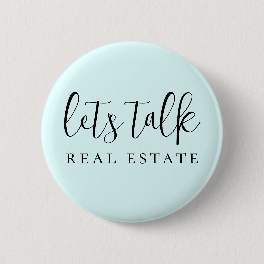 Blue Let's Talk Real Anwesen Promotional Button (Vorderseite)
