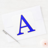 Blue Letter A Aufkleber (Umschlag)