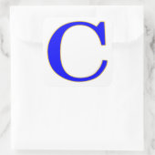 Blue Letter C-Aufkleber Quadratischer Aufkleber (Tasche)