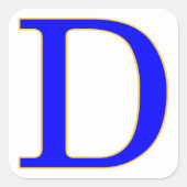 Blue Letter D Aufkleber (Vorderseite)