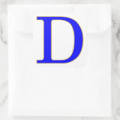Blue Letter D Aufkleber (Tasche)