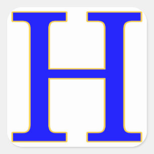 Blue Letter H-Aufkleber Quadratischer Aufkleber