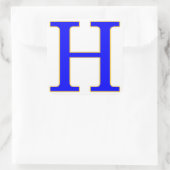 Blue Letter H-Aufkleber Quadratischer Aufkleber (Tasche)