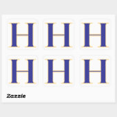 Blue Letter H Sticker (Blatt)