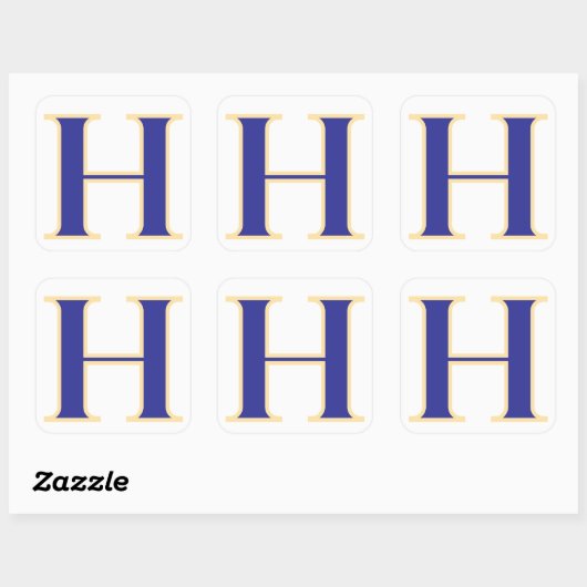 Blue Letter H Sticker (Blatt)