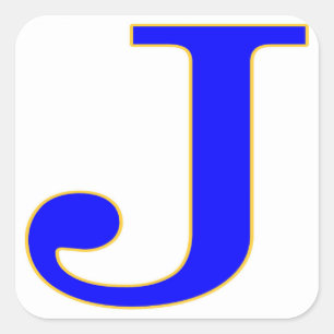 Blue Letter J Sticker