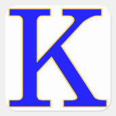 Blue Letter K Sticker (Vorderseite)