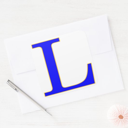 Blue Letter L Aufkleber (Umschlag)