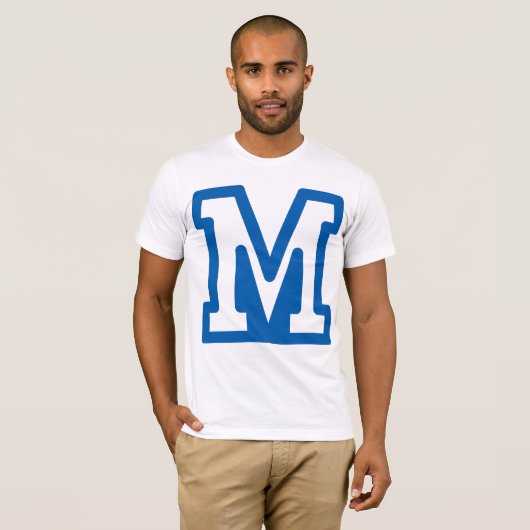 Blue Letter M Mens T - Shirt (Vorne ganz)