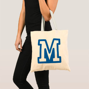 Blue Letter M Tote Bag Tragetasche