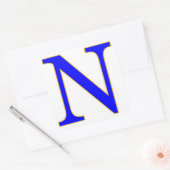 Blue Letter N Aufkleber (Umschlag)