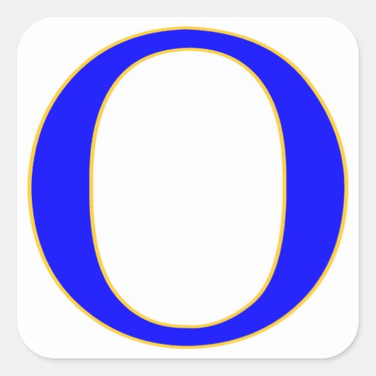 Blue Letter O Aufkleber (Vorderseite)