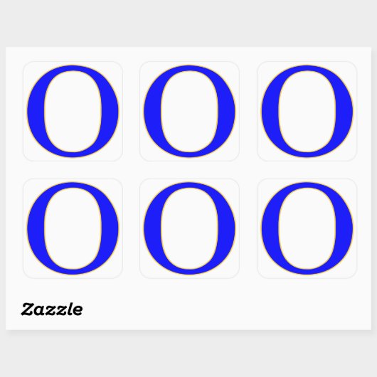 Blue Letter O Aufkleber (Blatt)
