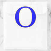Blue Letter O Aufkleber (Tasche)