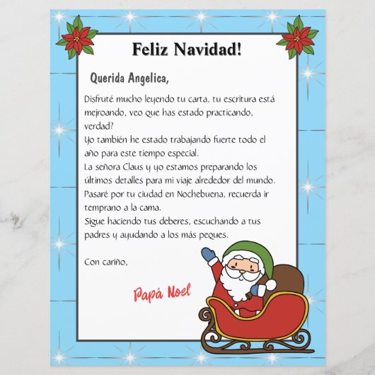 Blue Letter of Santa Carta Ein Weihnachten von Pap (Vorderseite)