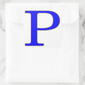 Blue Letter P-Aufkleber Quadratischer Aufkleber (Tasche)